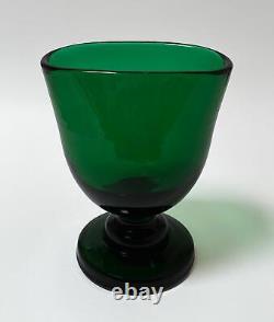 Antique Victorian Bristol Green Glass Vase Hand Blown