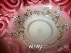 Antique Victorian Cased Glass Brides Basket and Monarch Silver Co. Holder Antique Victorian Cased Glass Brides Basket and Monarch Silver Co. Holder