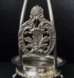 Antique Victorian Cased Glass Brides Basket and Monarch Silver Co. Holder Antique Victorian Cased Glass Brides Basket and Monarch Silver Co. Holder