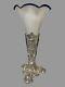 Antique Victorian Cast Metal & Art Glass Epergne Vase