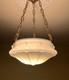 Antique Victorian Chandelier Ceiling Light Fixture Milk Glass Shade Art Deco