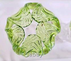 Antique Victorian Clear & Green Crown Glass Bride's Banks Art Nouveau Hand Blown