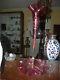 Antique Victorian Cranberry Art Glass Epergne Centerpiece