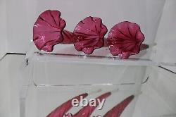 Antique Victorian Cranberry Swirl Art Glass 3 Horn Epergne 105