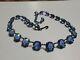 Antique Victorian Deco Blue Ab Crystal Necklace