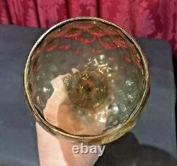 Antique Victorian Enamel Decorated Czech Bohemian Moser Style Art Glass Chalice