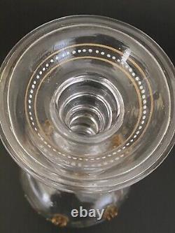 Antique Victorian Enamel Jewled Czech Bohemian Moser Style Art Glass Chalice