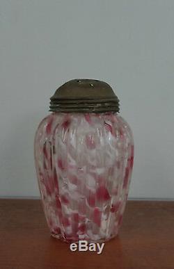 Antique Victorian End of Day Art Glass Sugar Shaker Mufineer