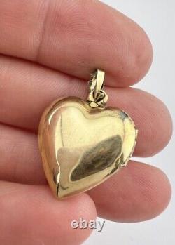 Antique Victorian Etruscan Gold Filled Citrine Paste Heart Photo Locket Pendant