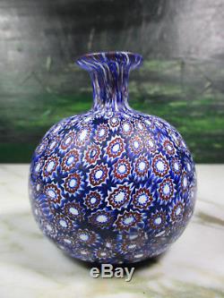 Antique Victorian Fratelli Toso Italian Murano Murrine Millefiori Art Glass Vase