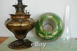 Antique Victorian Gwtw Old Arts And Crafts Art Nouveau Deco Kerosene Oil Lamp