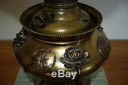 Antique Victorian Gwtw Old Arts And Crafts Art Nouveau Deco Kerosene Oil Lamp