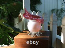 Antique Victorian HAND BLOWN Cased, Art Glass, Footed JACK IN THE PULPIT VASE