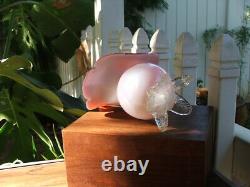 Antique Victorian HAND BLOWN Cased, Art Glass, Footed JACK IN THE PULPIT VASE