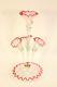 Antique Victorian Hand Blown Art Glass Cranberry Epergne With Rare Squared Florets