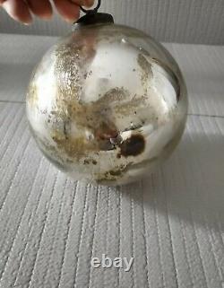 Antique Victorian Large Mercury Glass Silver True Witch Ball