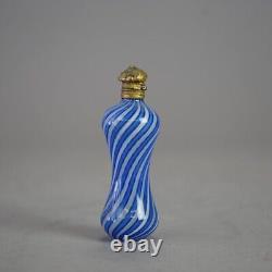 Antique Victorian Latticino Swirl Art Glass Perfume 19th C