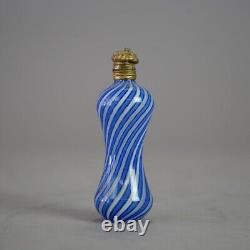 Antique Victorian Latticino Swirl Art Glass Perfume 19th C