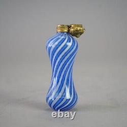 Antique Victorian Latticino Swirl Art Glass Perfume 19th C