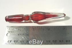Antique Victorian MOSER Bohemian Cranberry Cut Glass Scent Perfume Bottle AS IS