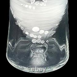 Antique Victorian Mary Gregory Optic Swirl Glass Vase Lady Long Auburn Hair