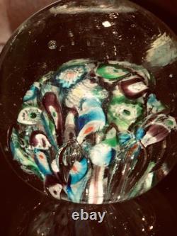 Antique Victorian Millefiori Paperweight Art Glass Concentric Flowers End of Day Antique Victorian Millefiori Paperweight Art Glass Concentric Flowers End of Day