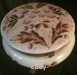 Antique Victorian Moser Opaline Glass Enameled Box Casket Ormolu Mounted c. 1900