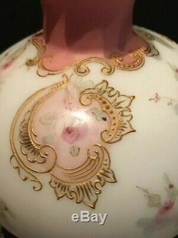 Antique Victorian Mt. Washington Heavy Gilded Gold Enameled Crown Milano Vase