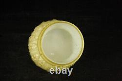 Antique Victorian Northwood Vaseline Cased Opal Leaf Umbrella Toothpick Holder