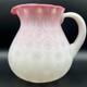 Antique Victorian Peachblow Thumbprint Art Glass Pitcher