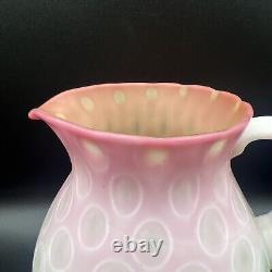 Antique Victorian Peachblow Thumbprint Art Glass Pitcher Antique Victorian Peachblow Thumbprint Art Glass Pitcher