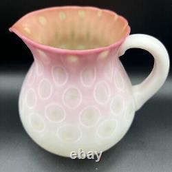 Antique Victorian Peachblow Thumbprint Art Glass Pitcher Antique Victorian Peachblow Thumbprint Art Glass Pitcher