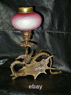 Antique Victorian Peg Lamp Candlestick Pristine EXCEPTIONAL Heavy & Substantial