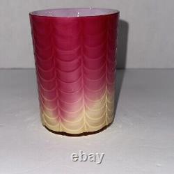 Antique Victorian Phoenix Drape Tumbler cranberry & yellow READ