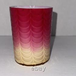 Antique Victorian Phoenix Drape Tumbler cranberry & yellow READ