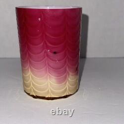 Antique Victorian Phoenix Drape Tumbler cranberry & yellow READ