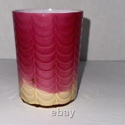 Antique Victorian Phoenix Drape Tumbler cranberry & yellow READ