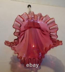 Antique Victorian Pink Art Glass Replacement Epergne Vase Horn Trumpet 15 Tall