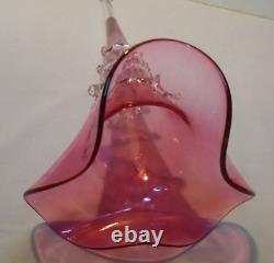 Antique Victorian Pink Art Glass Replacement Epergne Vase Horn Trumpet 16 Tall