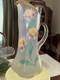 Antique Victorian Pitcher Hand Blown Art Glass 4 Glasses