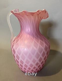 Antique Victorian Quilted Art Glass Pitcher