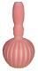 Antique Victorian Ribbed Velvet Cut Pink Rose Satin Art Glass Bud Vase 8 3/4