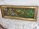 Antique Victorian Roses Floral Yard Long Oil Painting On Back Glass Ornate Frame