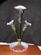 Antique Victorian Rubina Verde Opalescent Art Glass Epergne