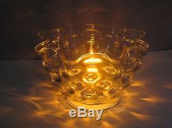 Antique Victorian Ruffle Clear Hobnail Artglass Shade Oil Kerosene Gas Electric