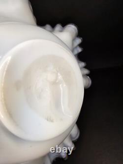 Antique Victorian Ruffled Art Glass Brides Basket Bowl