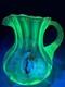 Antique Victorian Theodore Rossler Moser Style Art Glass Water Pitcher