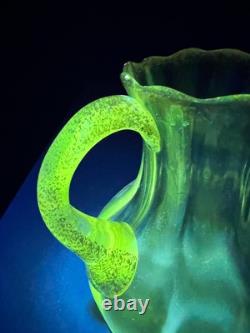 Antique Victorian Theodore Rossler Moser Style Art Glass Water Pitcher Antique Victorian Theodore Rossler Moser Style Art Glass Water Pitcher