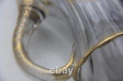 Antique Victorian Theodore Rossler Moser Style Art Glass Water Pitcher Antique Victorian Theodore Rossler Moser Style Art Glass Water Pitcher