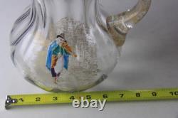 Antique Victorian Theodore Rossler Moser Style Art Glass Water Pitcher Antique Victorian Theodore Rossler Moser Style Art Glass Water Pitcher